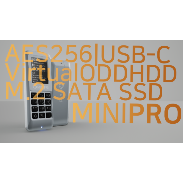 iodd MINI PRO SSD drive with USB-C 3.1 | secure 256-bit encryption