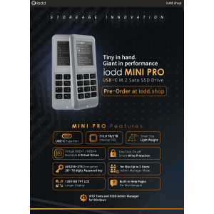 iodd MINI PRO SSD-Laufwerk mit USB-C 3.1 | sichere 256-Bit-Verschlüsselung